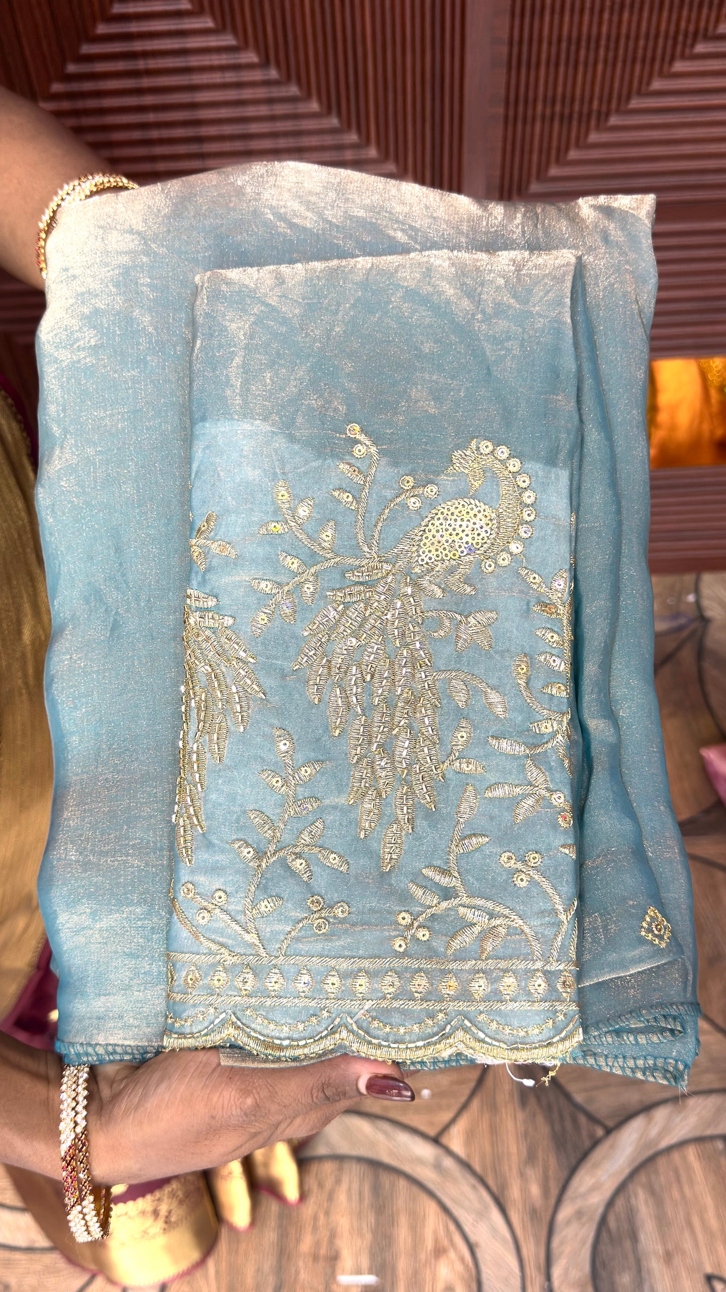 Space Silk Designer Sarees ( blue)