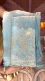 Space Silk Designer Sarees ( blue)