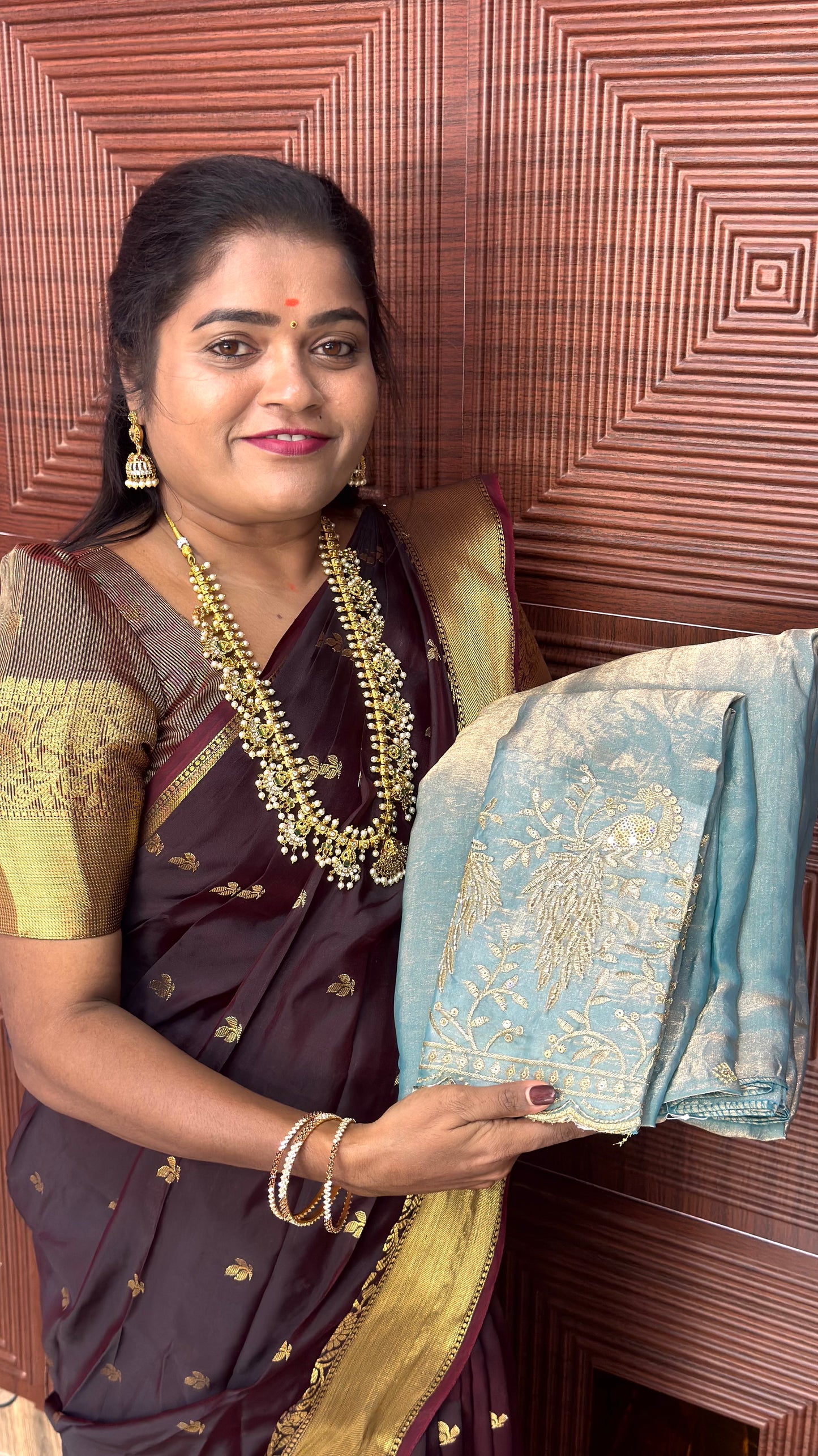 Space Silk Designer Sarees ( blue)