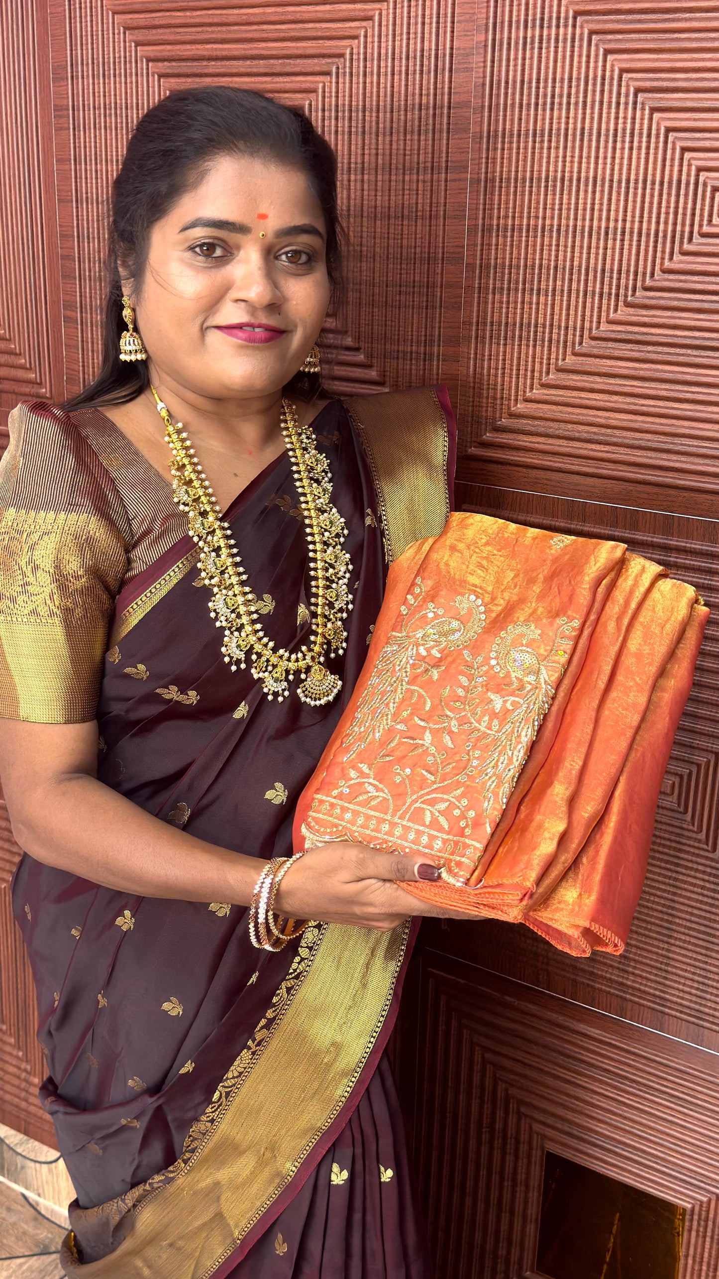 Space Silk Designer Sarees (orange)