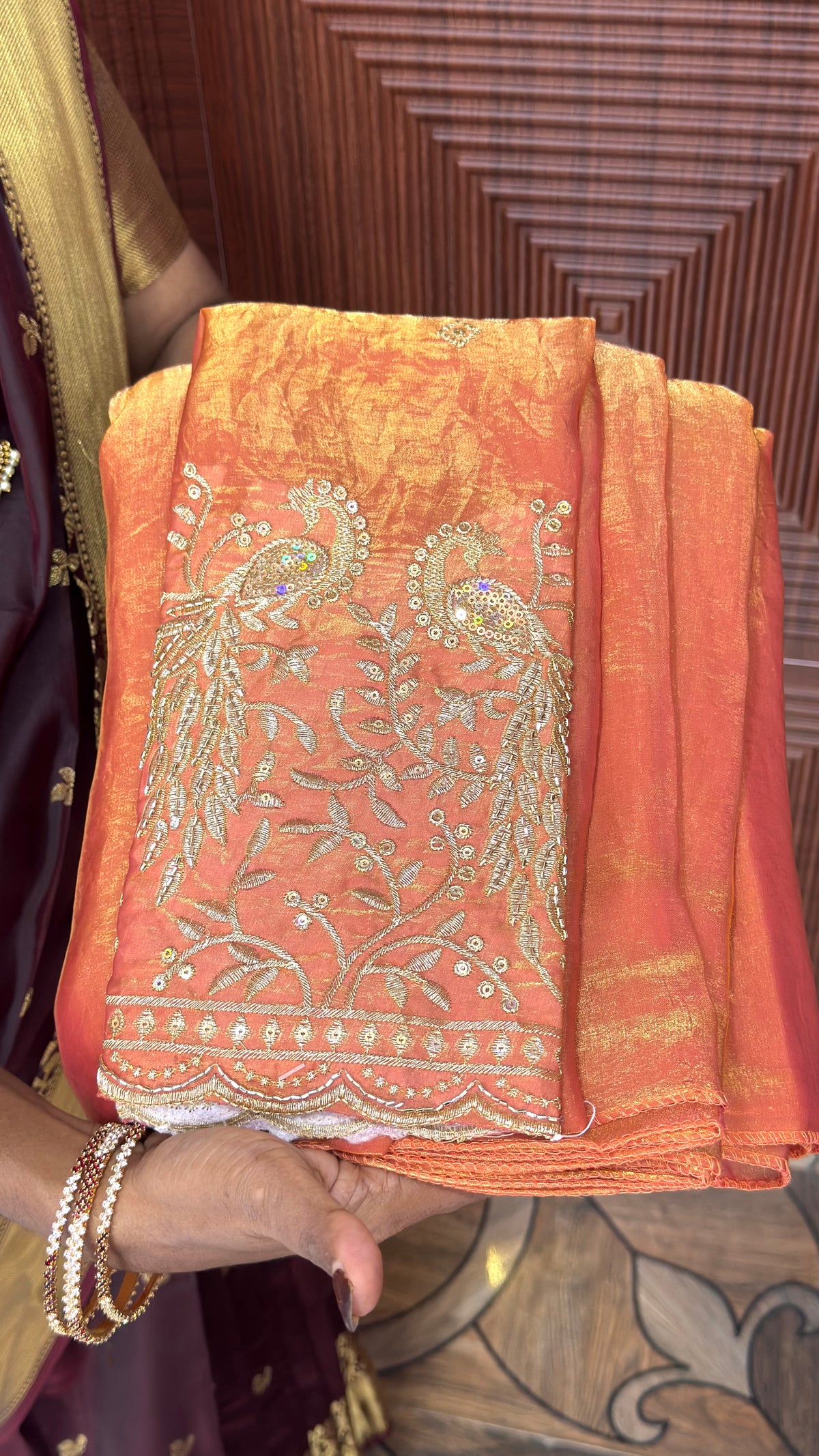 Space Silk Designer Sarees (orange)