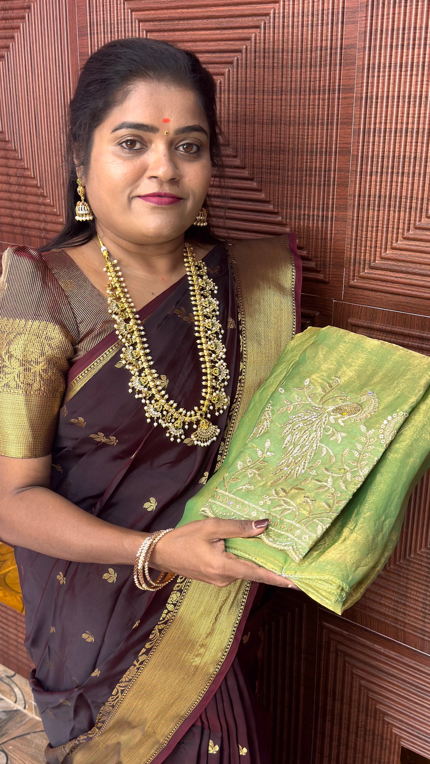 Space Silk Designer Sarees ( Green)