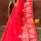 LINEN COTTON SAREE (peach)