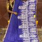 LINEN COTTON SAREE (purple blue)