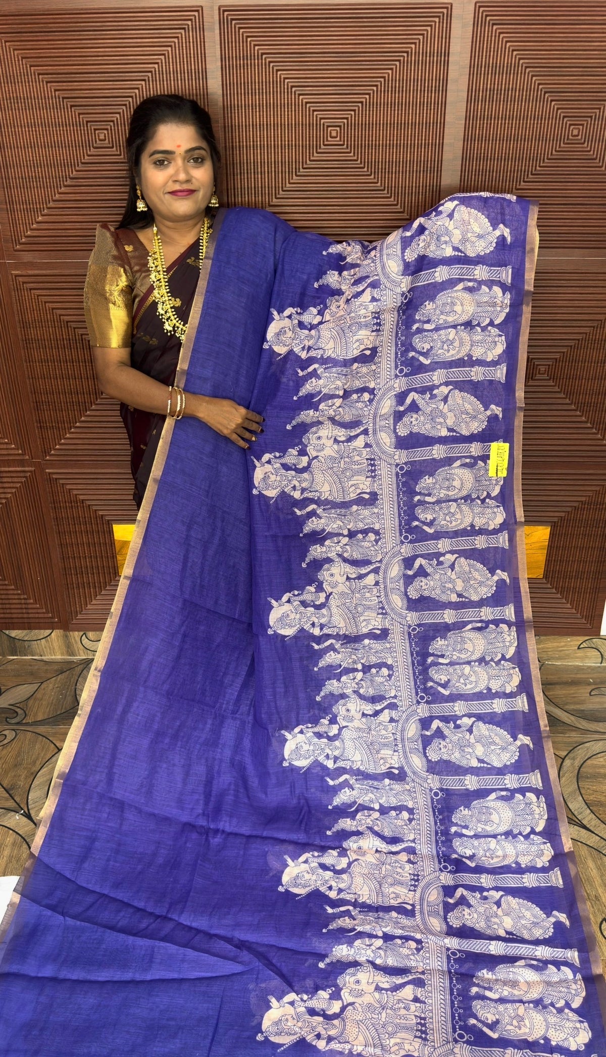 LINEN COTTON SAREE (purple blue) Pre booking 2 weeks dispatch