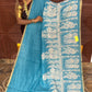 LINEN COTTON SAREE (blue)