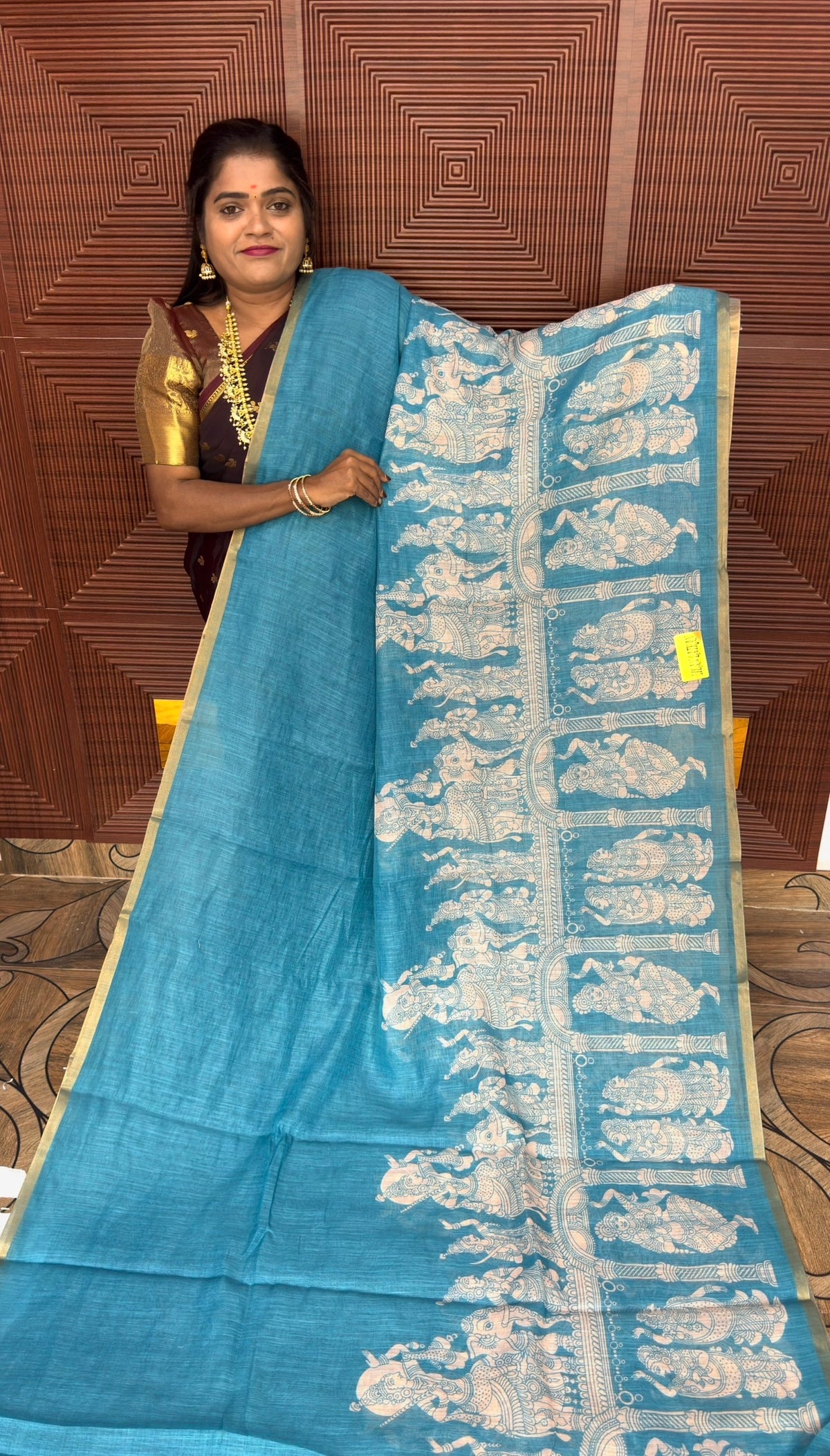 LINEN COTTON SAREE (blue) Pre Booking available 10 - 15 Days Dispatch