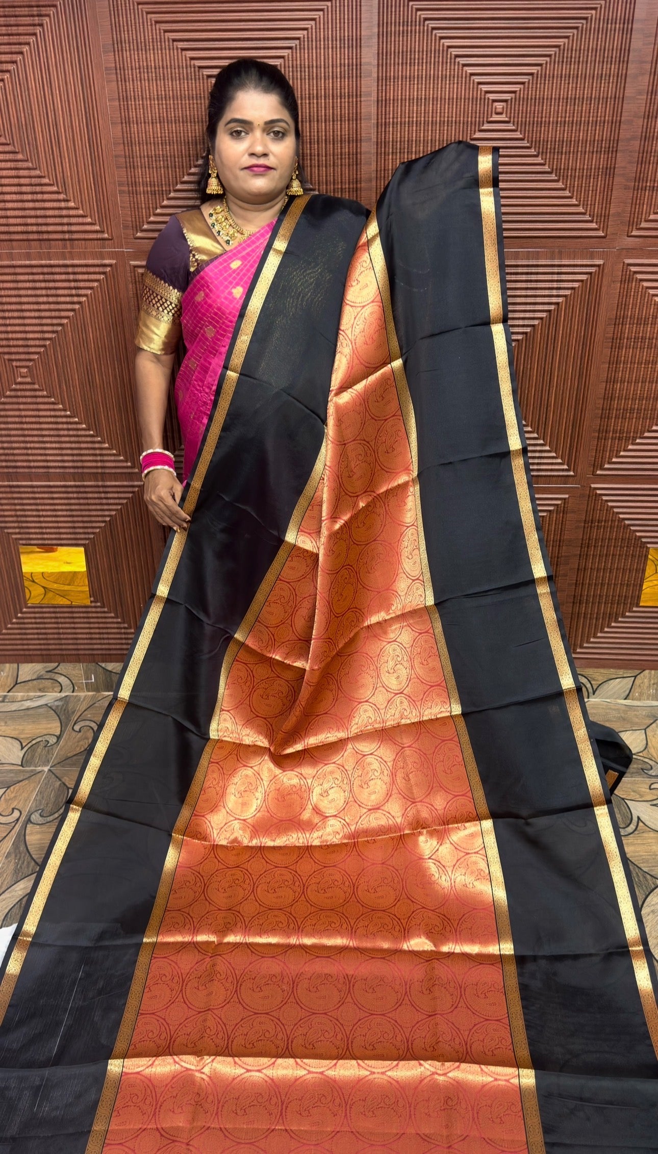 KATTAN SILK SAREE (or/bl)