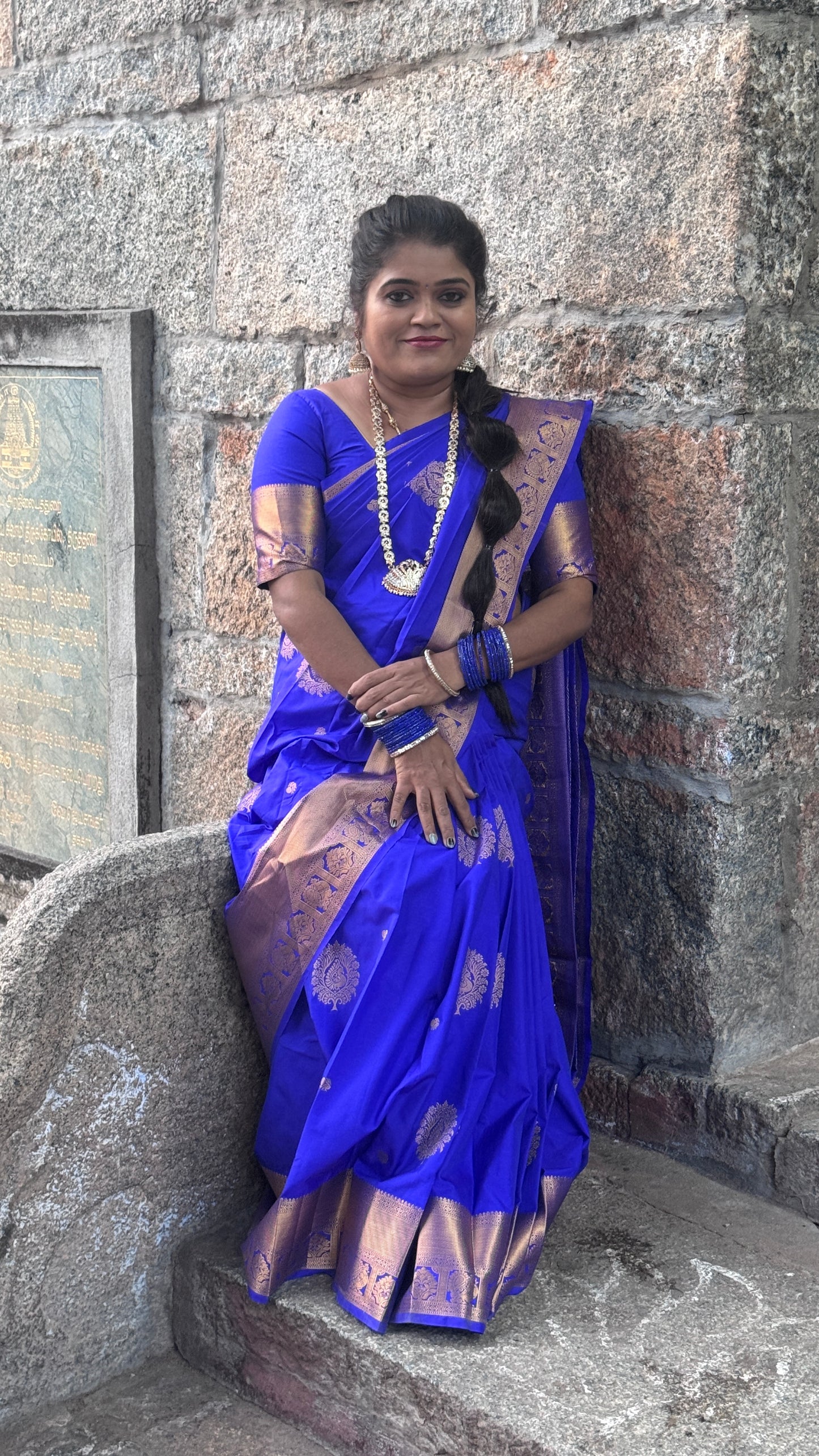 Premium Kanchi Silk saree (Blue)