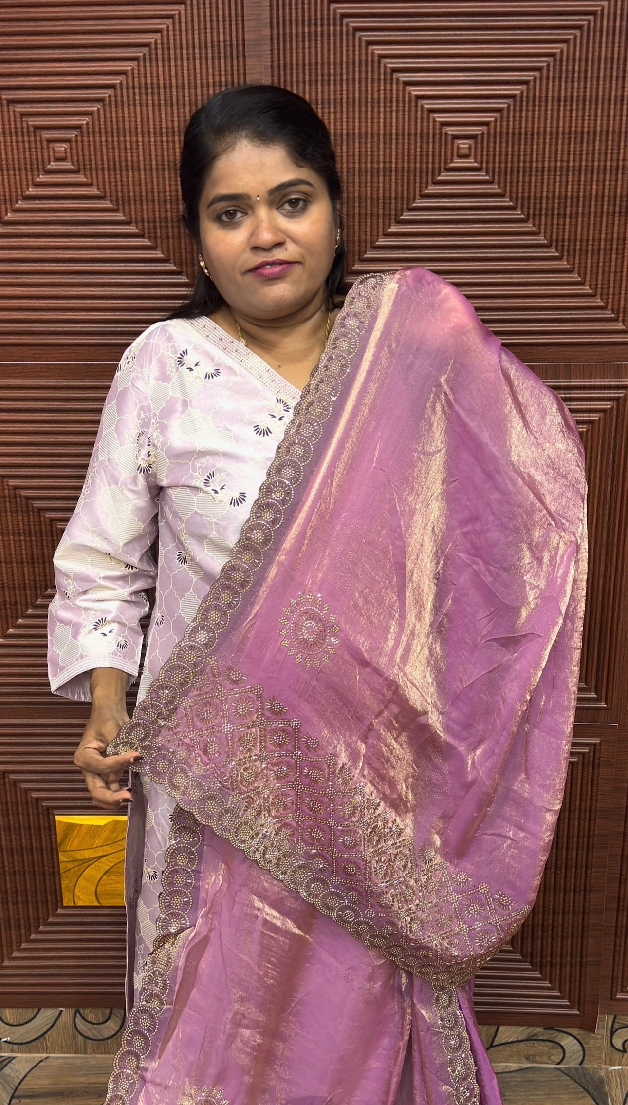 DESIGNER SAREE (onion pink)