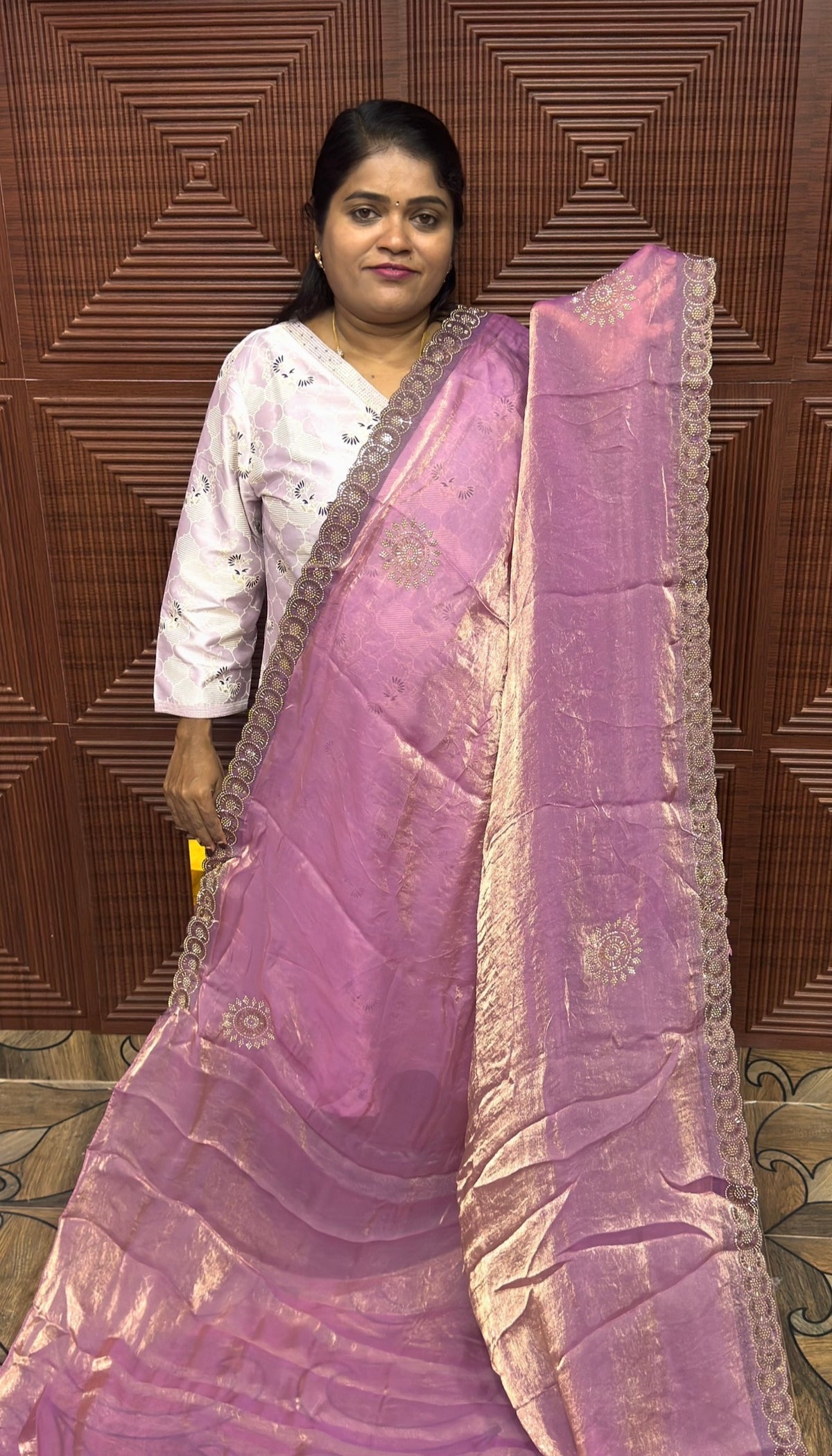 DESIGNER SAREE (onion pink)