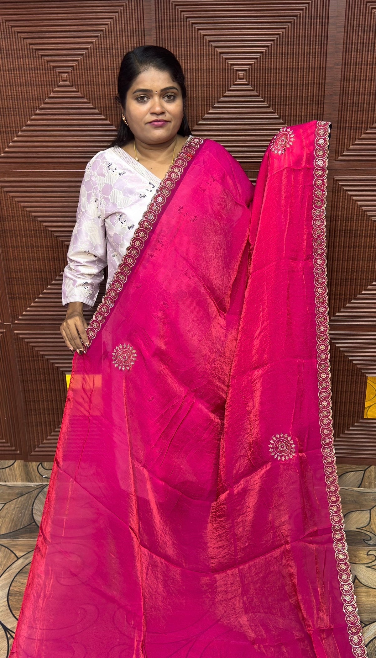 DESIGNER SAREE ( Rani Pink)
