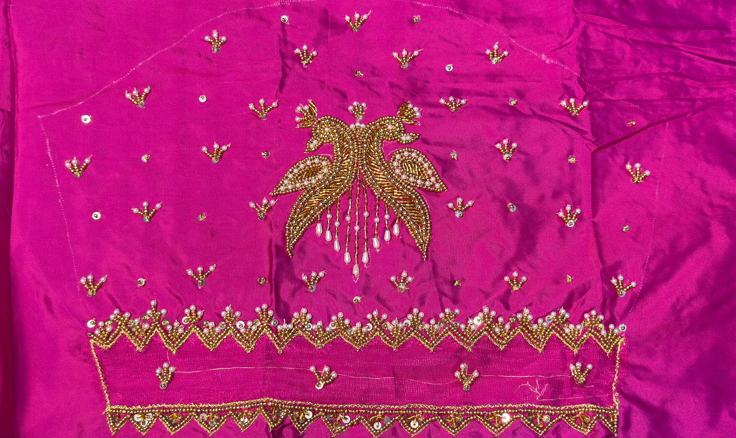 ✨ Elegant Aari Work Blouse Material ✨