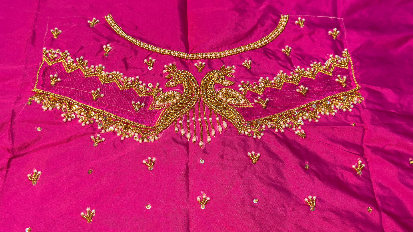 ✨ Elegant Aari Work Blouse Material ✨