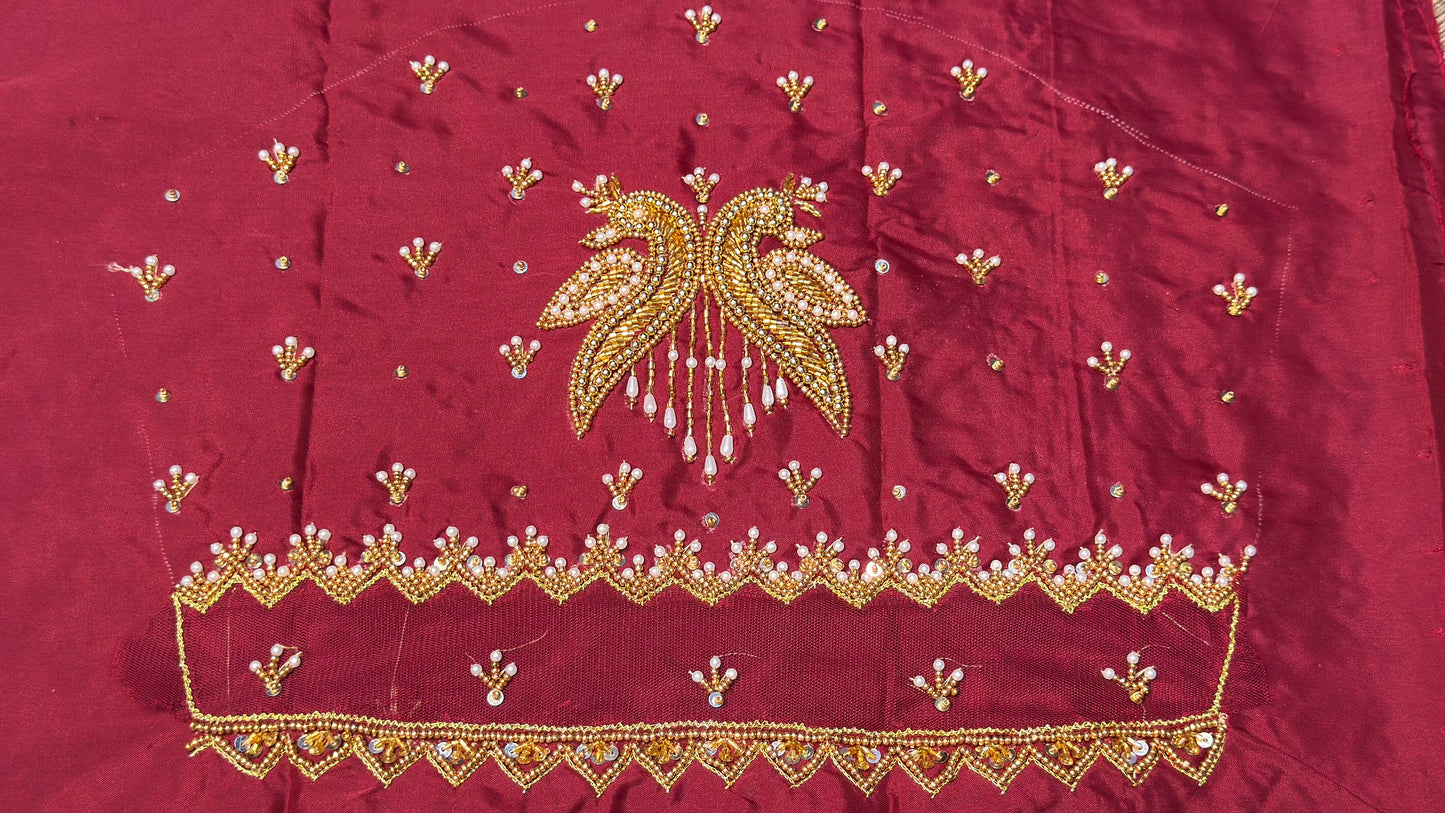 ✨ Elegant Aari Work Blouse Material ✨
