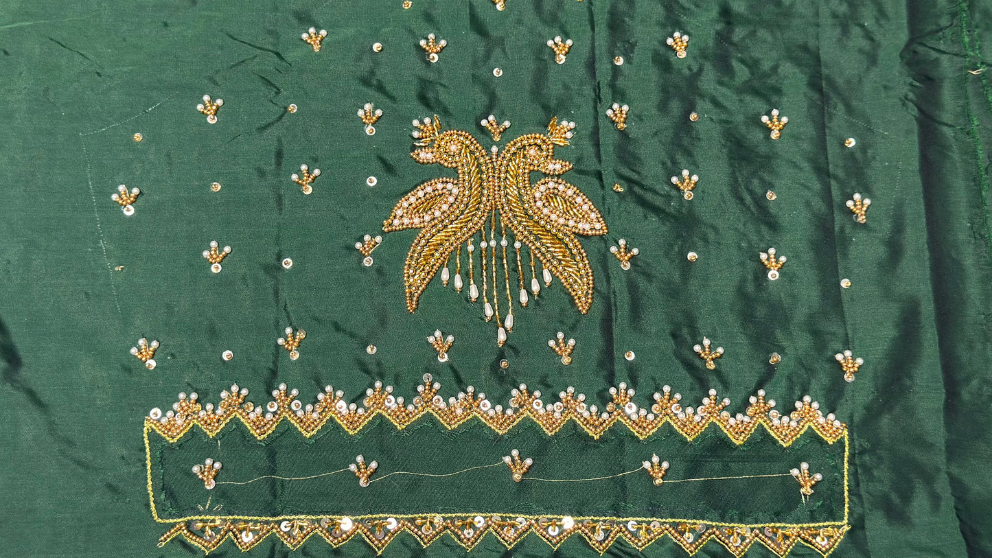 ✨ Elegant Aari Work Blouse Material ✨