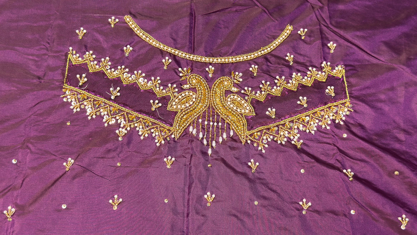 ✨ Elegant Aari Work Blouse Material ✨