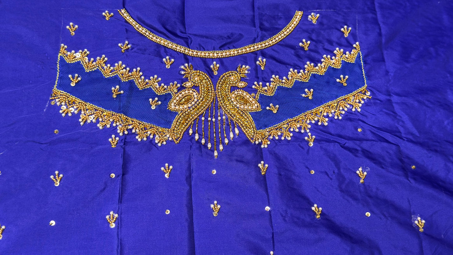 ✨ Elegant Aari Work Blouse Material ✨