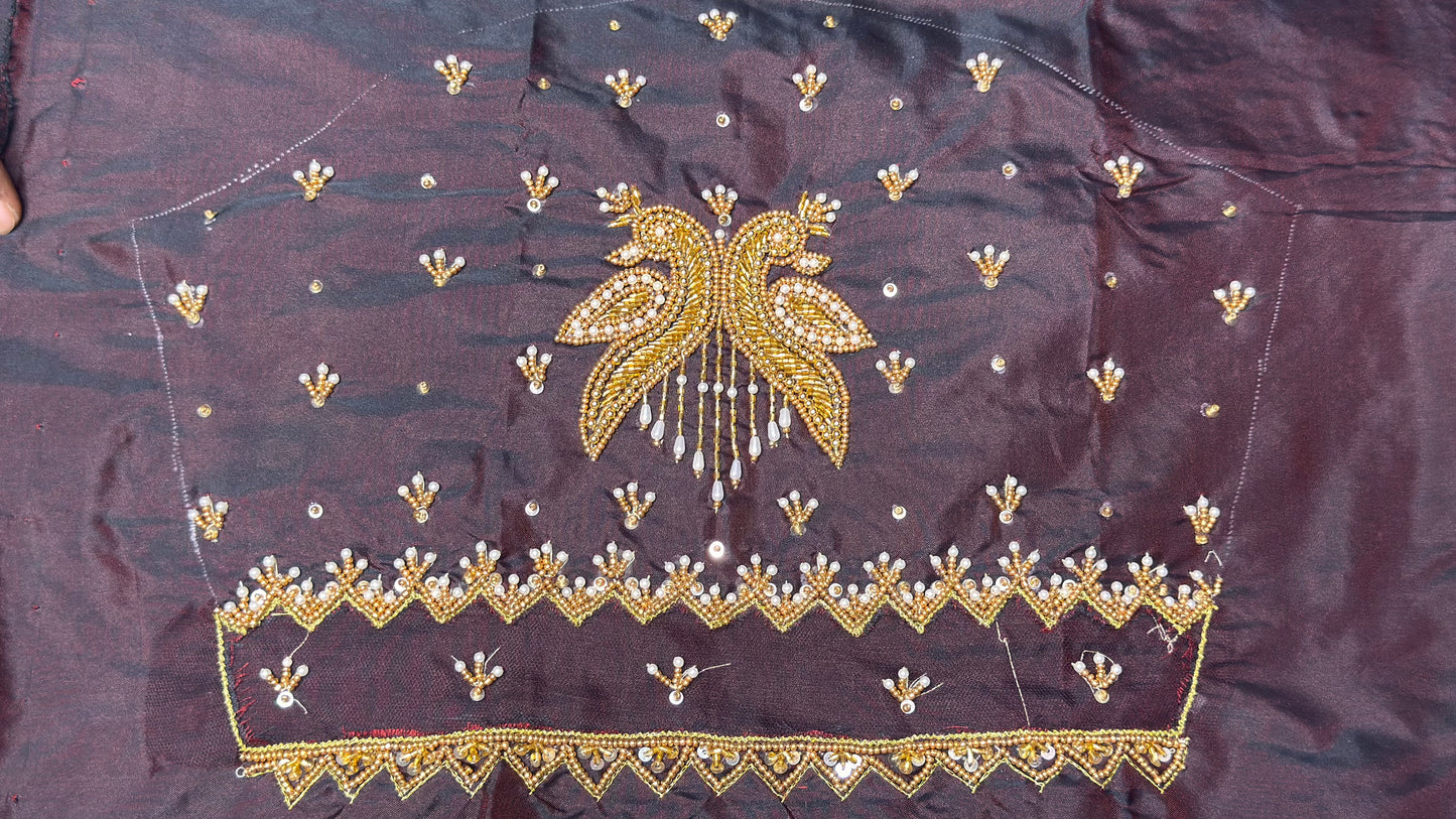 ✨ Elegant Aari Work Blouse Material ✨