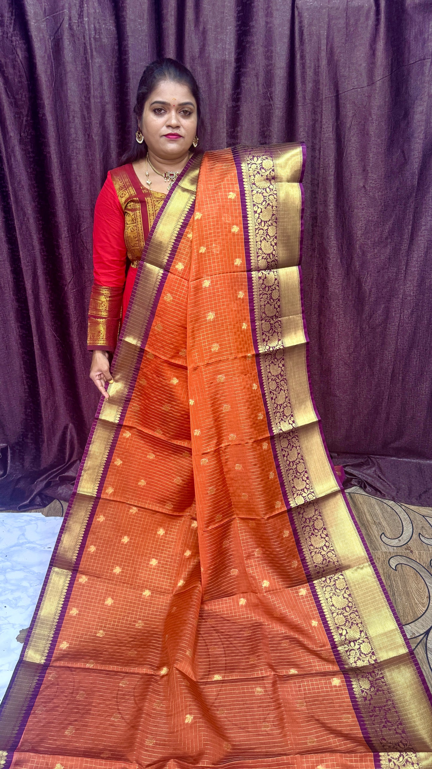 KATAN SILK SAREE ( CHECKED) Pre Booking 10 - 15 Days Dispatch