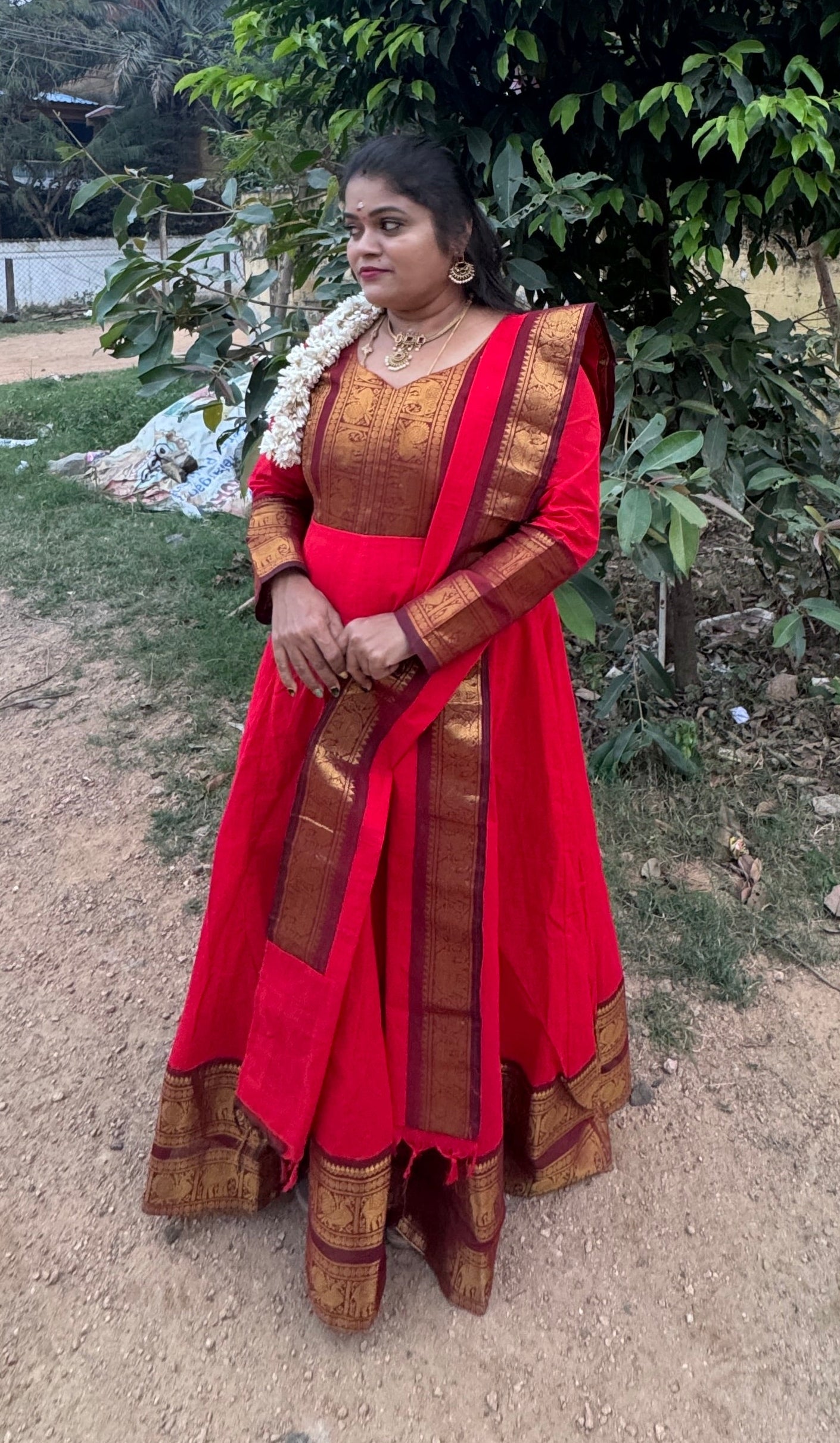 ✨ Premium Kanchi Cotton Anarkali Material (2 Pcs Set) – Unstitched ✨