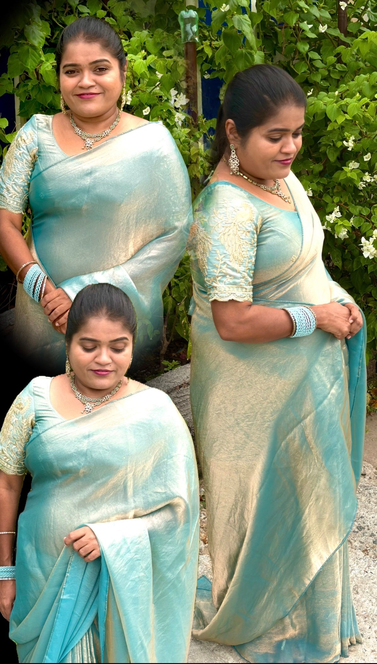 Space Silk Designer Sarees ( blue)