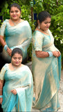 Space Silk Designer Sarees ( blue)