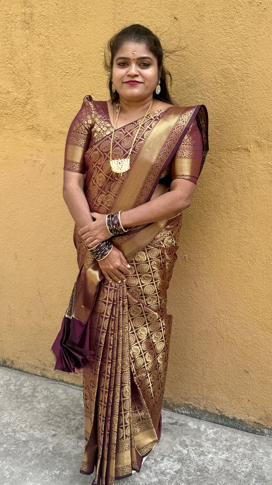 Kattan silk saree (CHECKED MR)