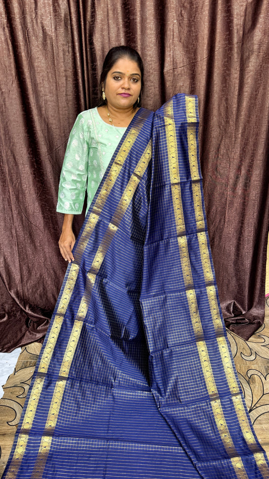 BANARASI SOFT SILK SAREE (BLUE)