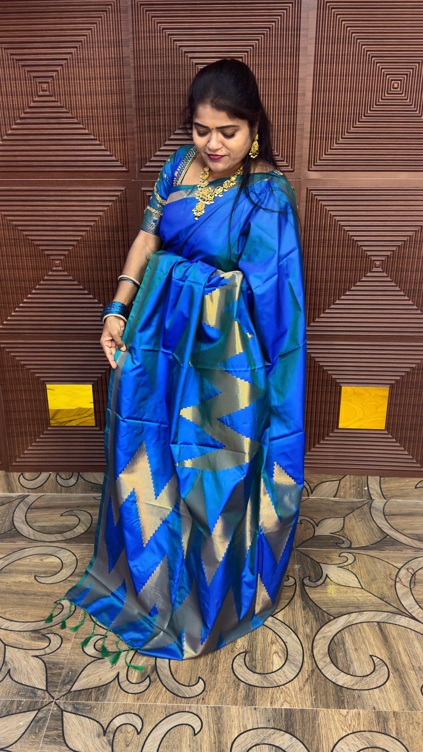 KANCHI SOFT SILK SAREE ( TE- BLUE) PRE BOOKING 3 WEEKS DISPATCH