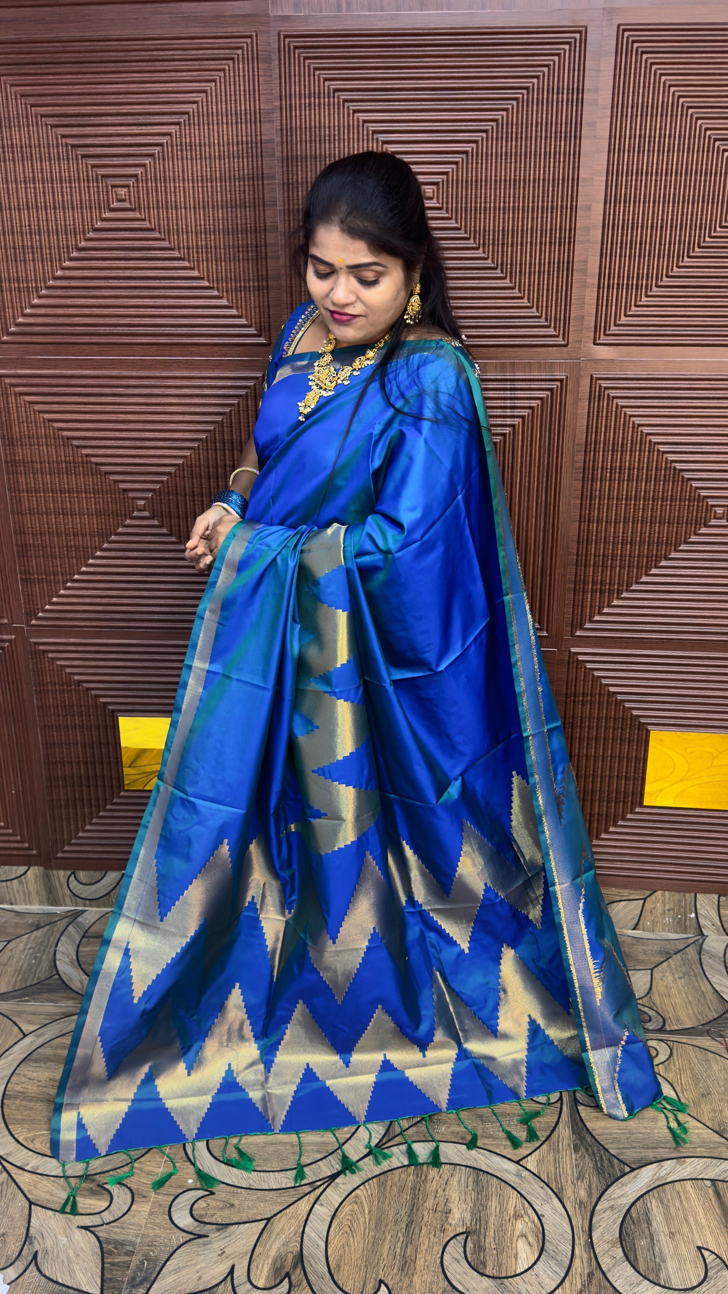 KANCHI SOFT SILK SAREE ( TE- BLUE) PRE BOOKING 3 WEEKS DISPATCH