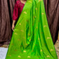 KANCHI SILK SAREE (parrot green )