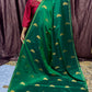 KANCHI SILK SAREE ( dark green )