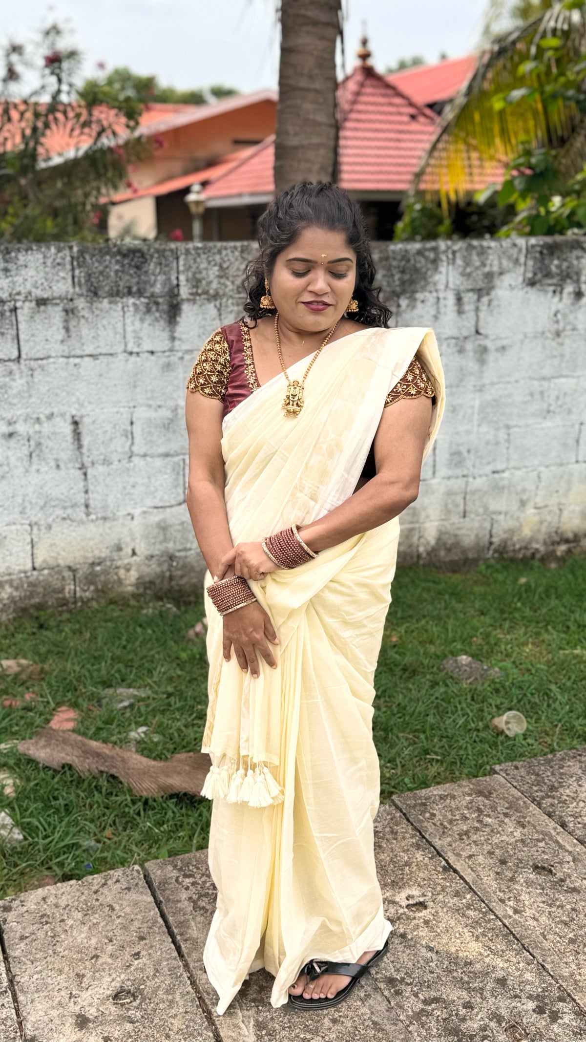 Mul Mul cotton Saree(Onam)