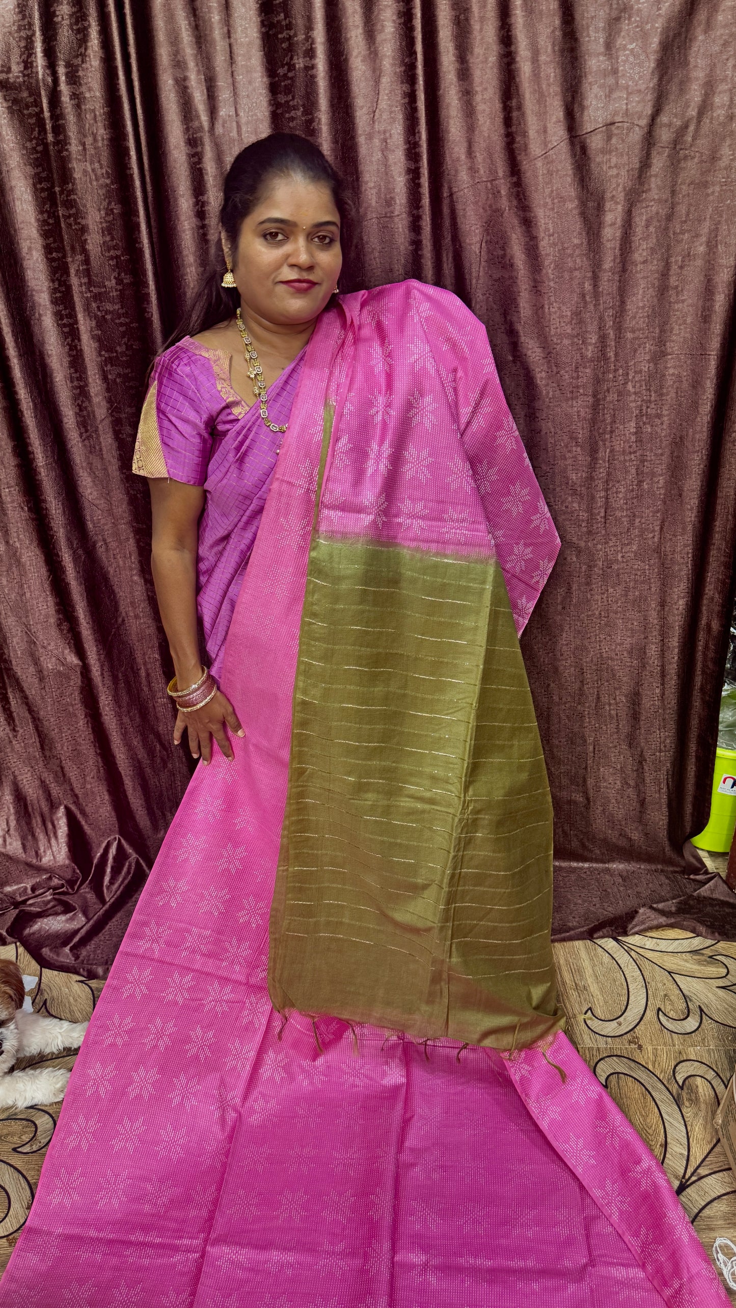 bhagalpuri tussar silk saree (pink_)