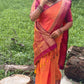 KANCHI SOFT SILK SAREE( pink / Orange)