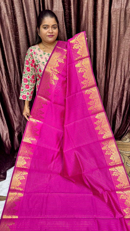 BANARASI SOFT SILK SAREE (R PINK)