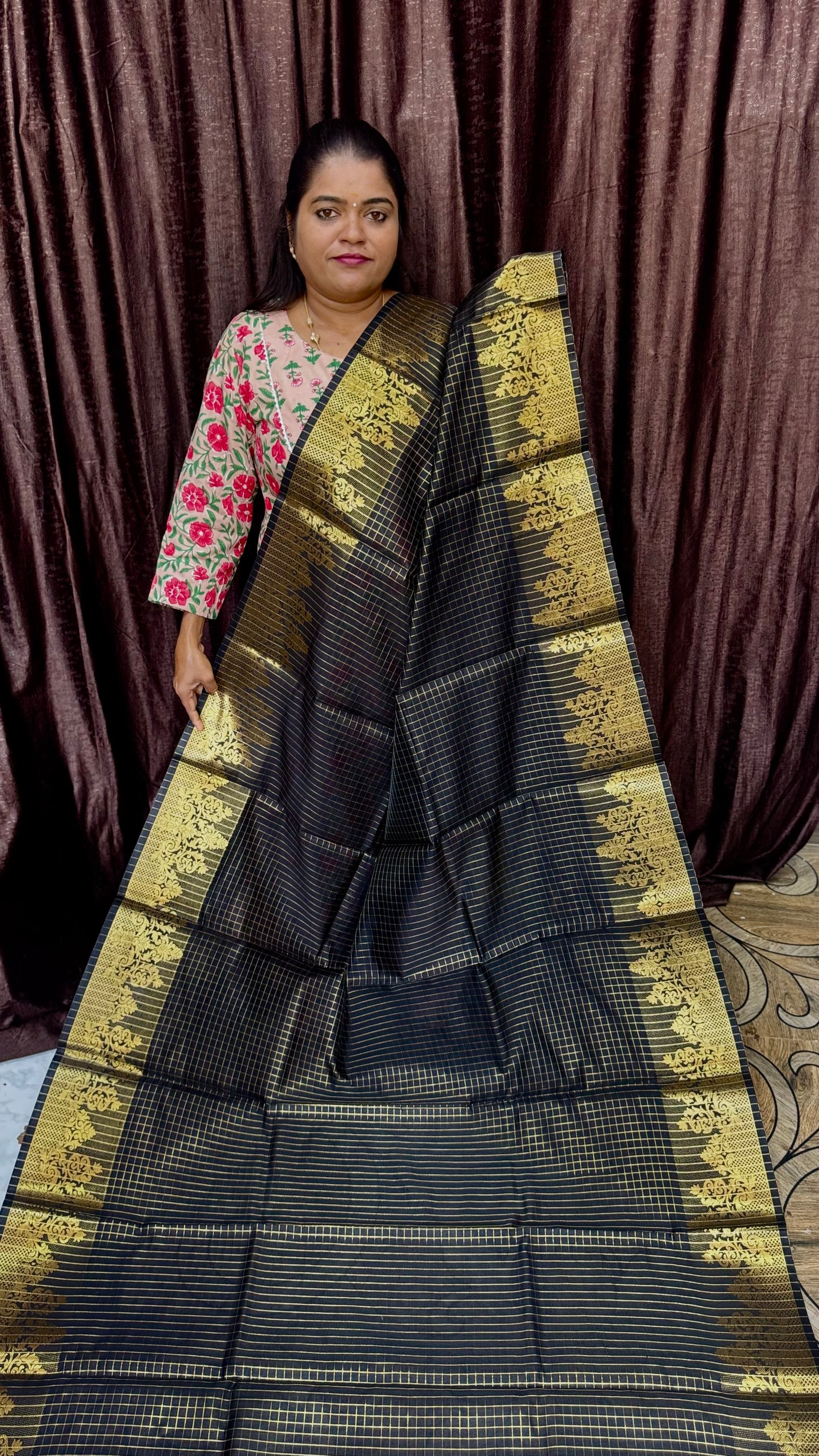 BANARASI SOFT SILK SAREE  BLACK