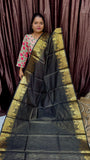 BANARASI SOFT SILK SAREE  BLACK