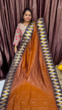 KANCHI SOFT SILK SAREE brown