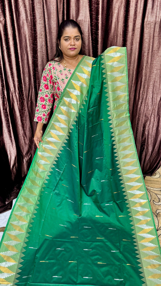 KANCHI SOFT SILK  SAREE green
