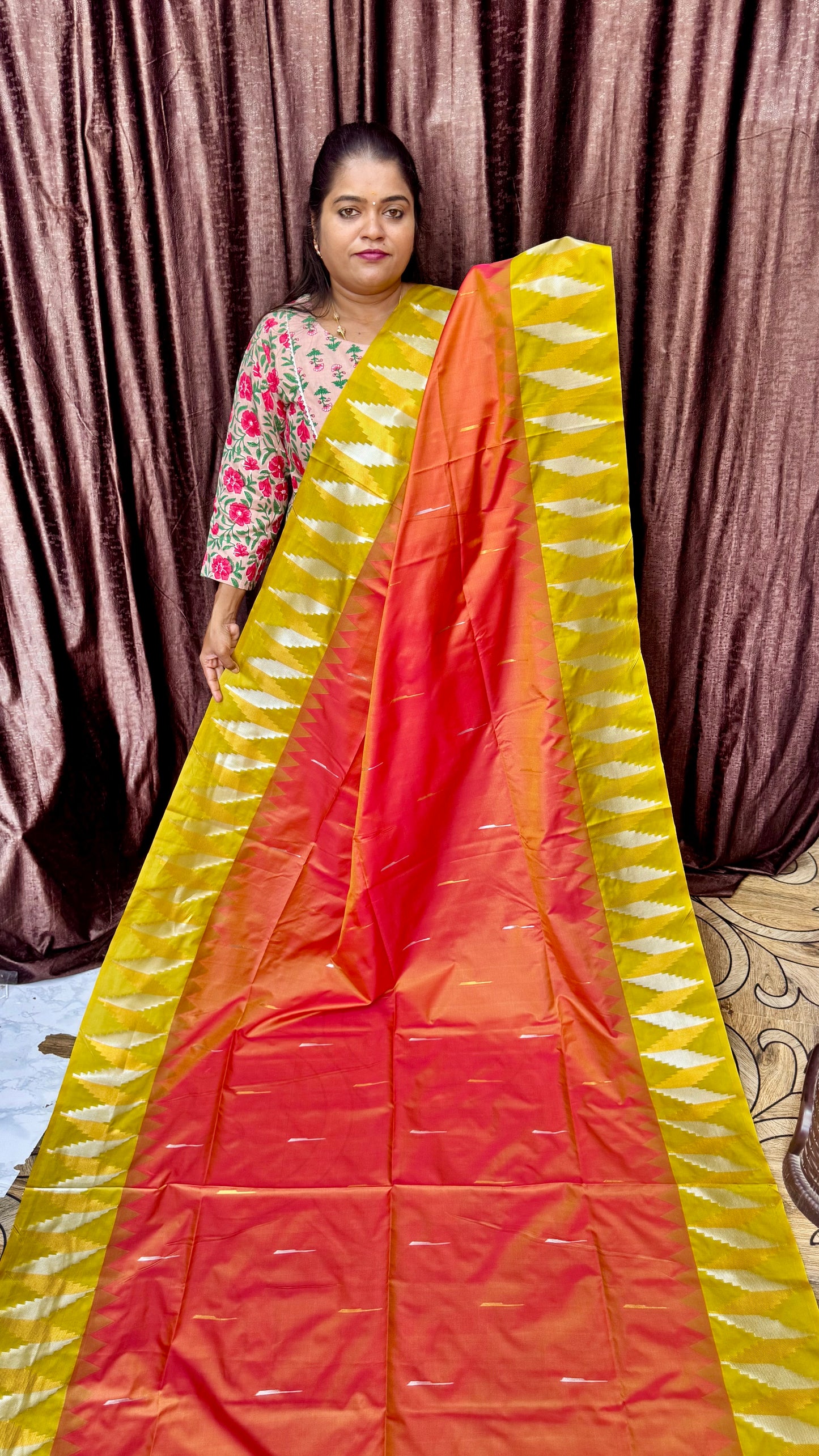 KANCHI SOFT SILK SAREE oorange