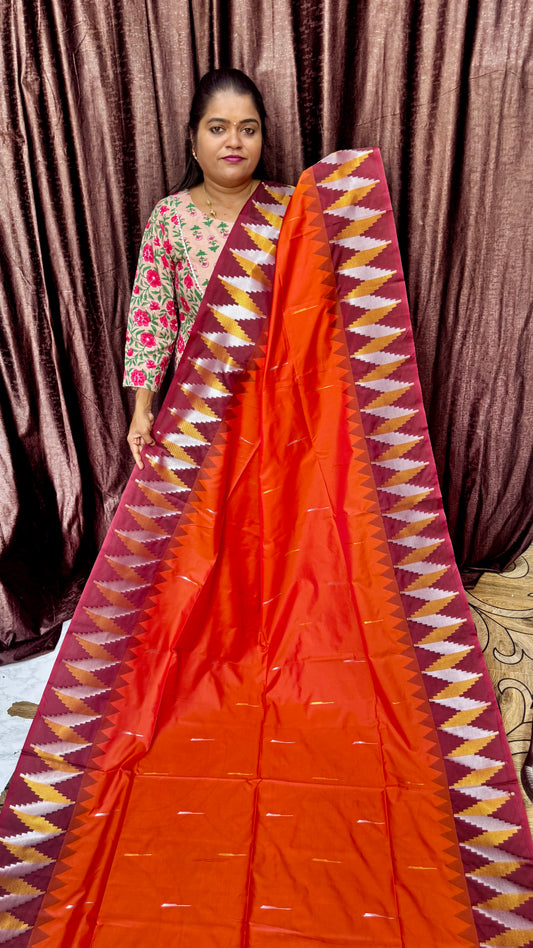 KANCHI SOFT SILK SAREE orange