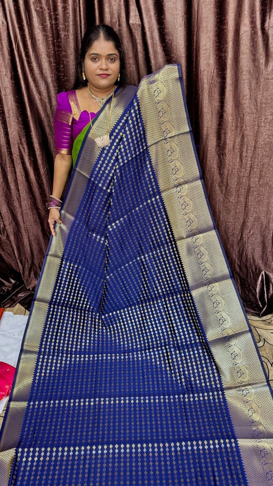 KATTAN SILK SAREE ( NAVY )