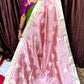 BANARASI SOFT SILK SAREE ( Pink lotus) / pre booking (  15 days dispatch)