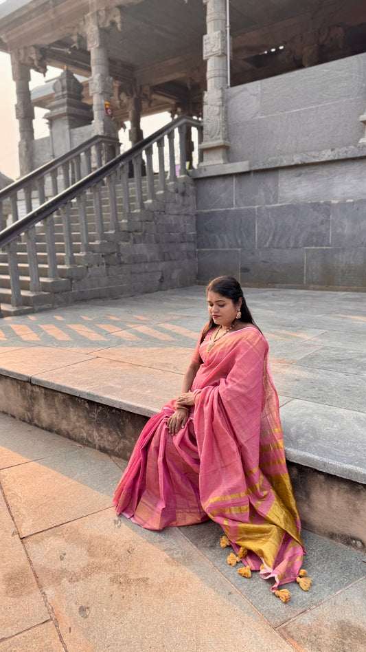 KHADI TISSUE SAREE (pk)