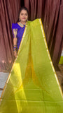 MAGESHWARI COTTON WITH CONTRAST BLOUSE (LIME)/ pre booking ( 15 days diaptch)
