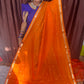 MAGESHWARI COTTON WITH CONTRAST BLOUSE( DARK OR)