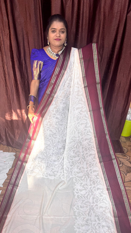WARM SILK SAREE ( EMBROIDERY) Pre Booking 10 - 15 Days Dispatch