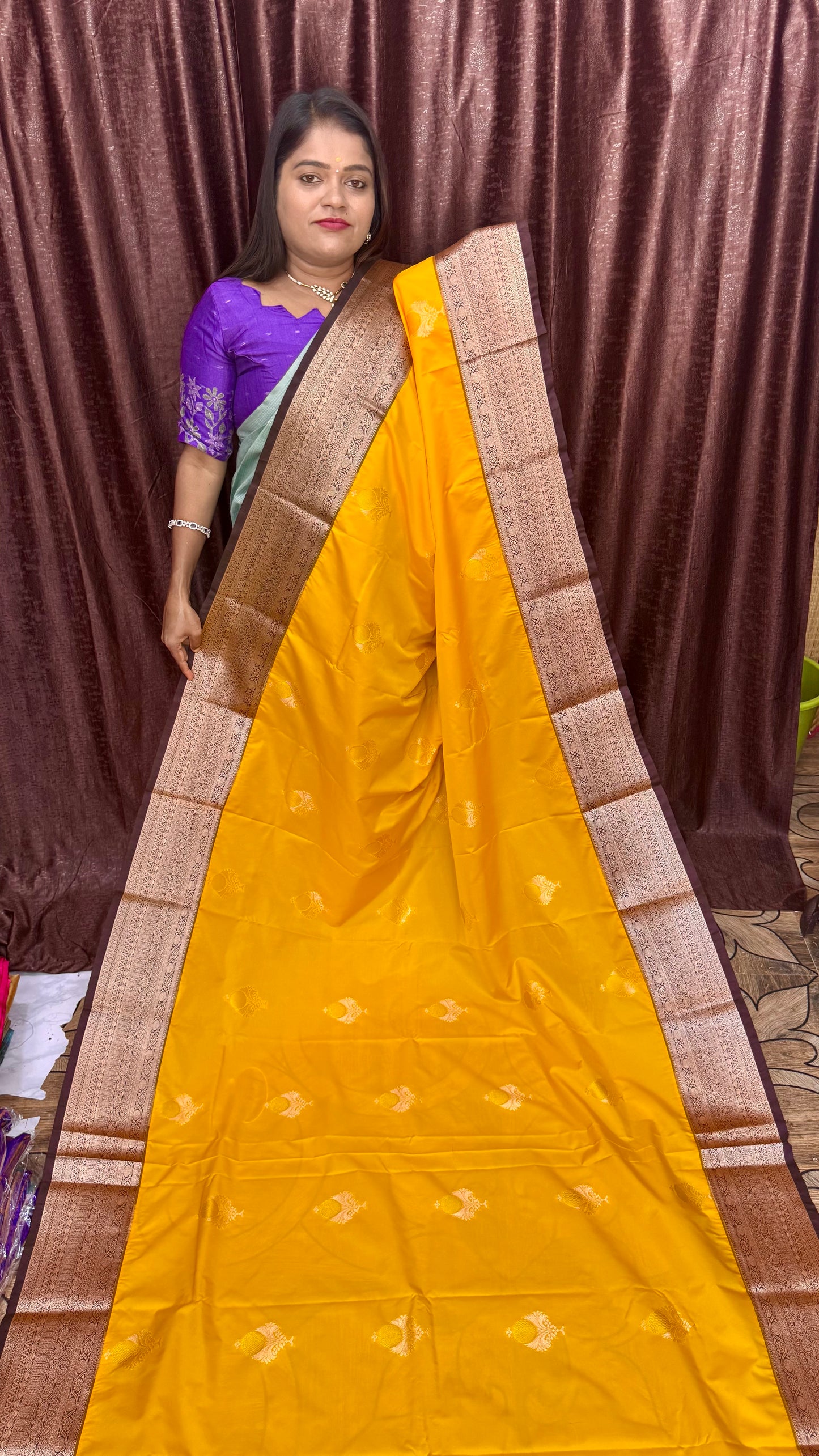 PREMIUM KANCHI SILK SAREE yellow